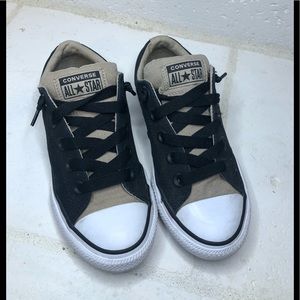 Converse All star Slip On Black Vintage Khaki Sz 1